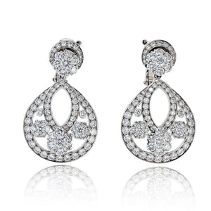 Van Cleef & Arpels Snowflake Platinum 6.70cttw Small Model Diamond Earrings