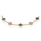 Van Cleef & Arpels Alhambra 18K Rose Gold Grey Mothr Of Pearl And Diamonds Bracelet - The Back Vault