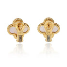 Van Cleef & Arpels Alhambra 18K Yellow Gold Mother Of Pearl Classic Size Earrings - The Back Vault