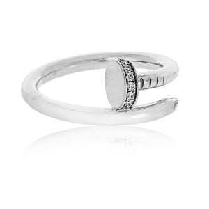 Cartier Juste Un Clou 18K White Gold Diamond Tip Ring