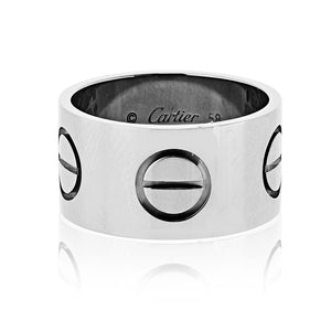 Cartier Love 18K White Gold Wide Band With Motifs Ring