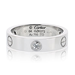Cartier Love 18K White Gold 3 Diamond Ring