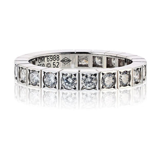 Cartier Lanieres 18K White Gold Lanieres Diamond, EU 52 Ring