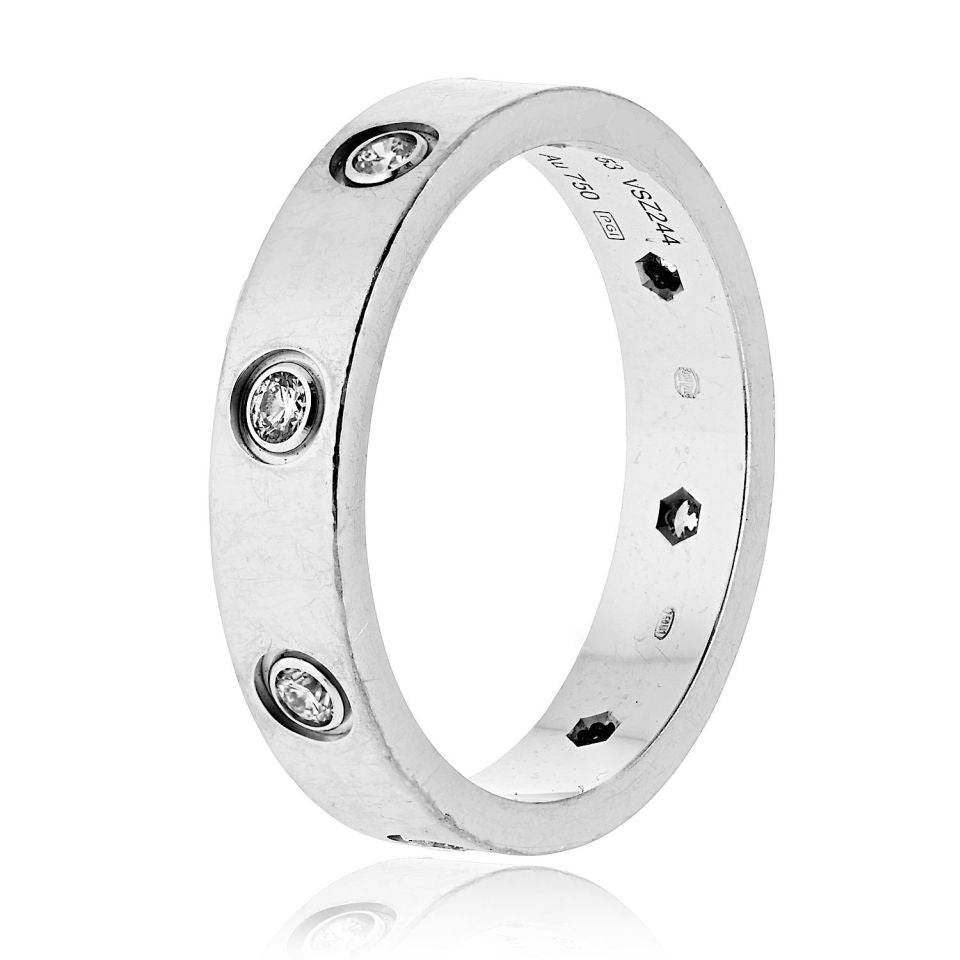Cartier Love 18K White Gold Mini Diamond Ring – The Back Vault