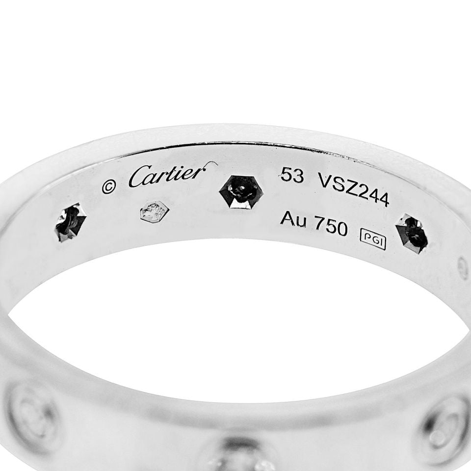Cartier Love 18K White Gold Mini Diamond Ring – The Back Vault
