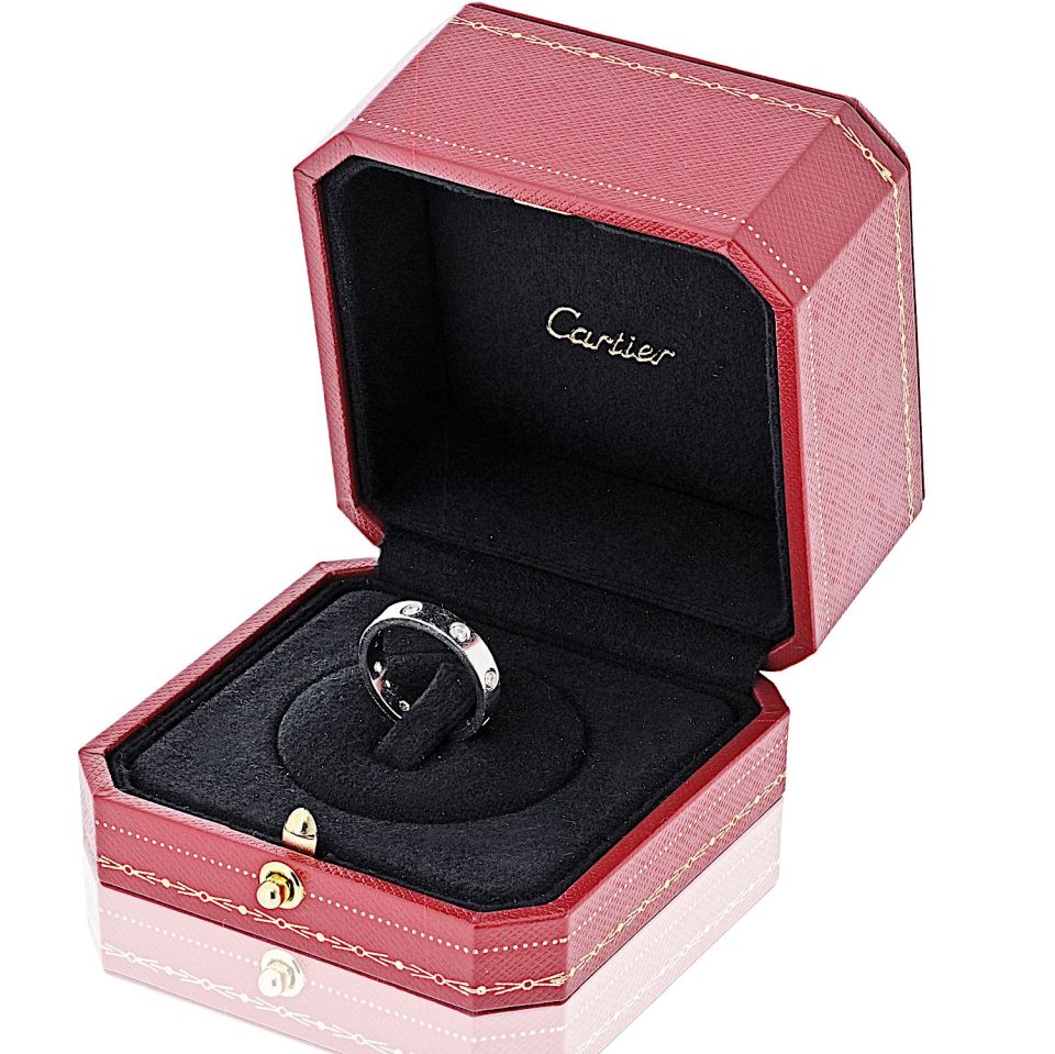 Cartier Love 18K White Gold Mini Diamond Ring – The Back Vault