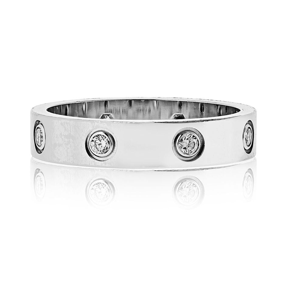 Cartier Love 18K White Gold Mini Diamond Ring – The Back Vault