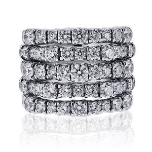 Cartier 18K White Gold Multirow Lignes Essentielles Ring