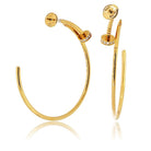 Cartier Juste Un Clou 18K Yellow Gold Hoop Diamond Tip Earrings