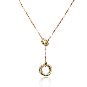 Cartier 18K Tri Color Trinity Diamond Lariat Necklace