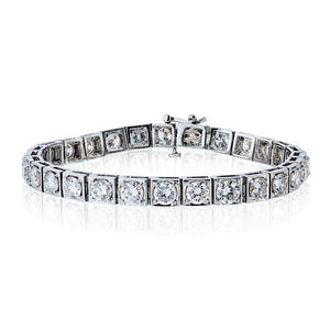 Platinum 28 Round Brilliant Cut Diamond 14.00cttw Tennis Bracelet