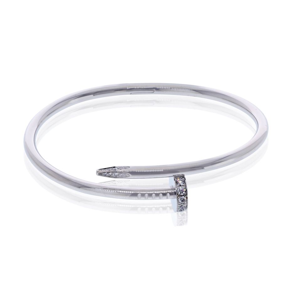 Cartier Juste Un Clou 18K White Gold Diamond Size 18 Bracelet