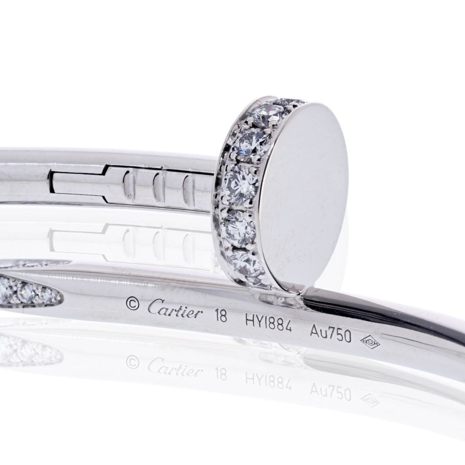 Cartier Juste Un Clou 18K White Gold Diamond Size 18 Bracelet