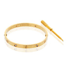 Cartier Love 18K Yellow Gold Size 18 4 Diamonds Bracelet