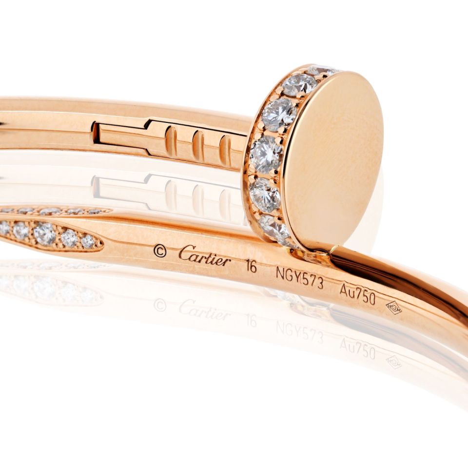 Cartier Juste Un Clou 18K Rose Gold Diamond Size 16 Bracelet