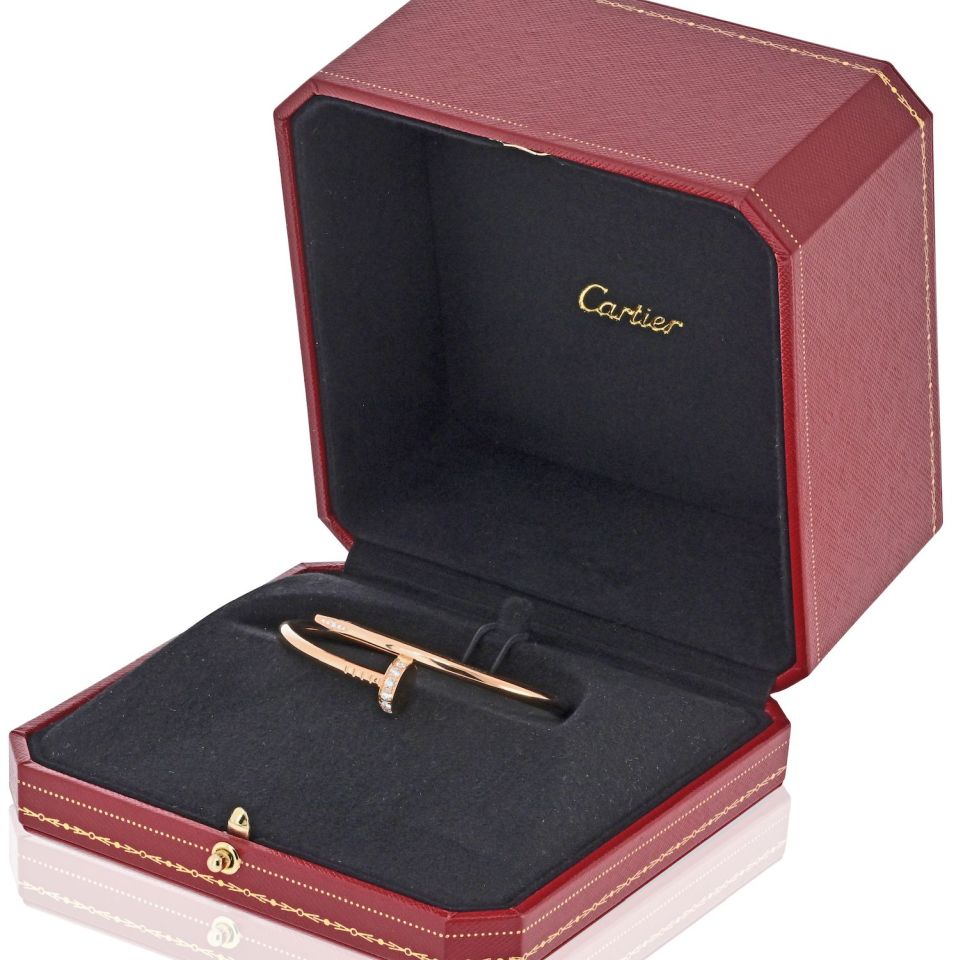 Cartier Juste Un Clou 18K Rose Gold Diamond Size 16 Bracelet