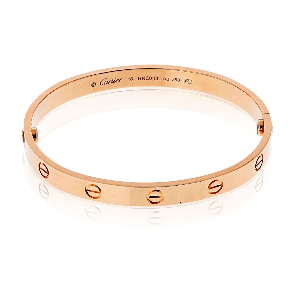 Cartier Love 18K Rose Gold Size 18 Bracelet – The Back Vault