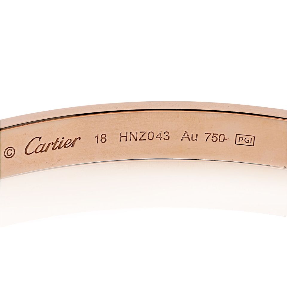 アクセサリー Cartier Cartier Love 18K Rose Gold Size 18 Bracelet – The Back Vault