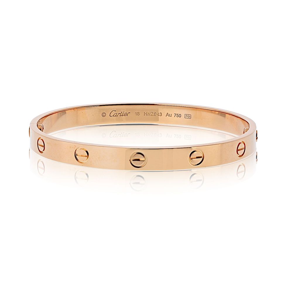Cartier Love brace WG旧型18号 Cartier Love 18K Rose Gold Size 18 Bracelet – The Back Vault