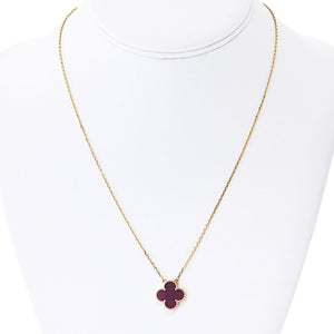 Van Cleef & Arpels Alhambra 18K Rose Gold Carnelian Single Alhambra Necklace