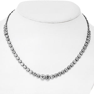 Platinum 15.10ct Old European Cut Diamond Necklace