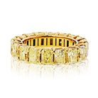 18K Yellow Gold 10.00cttw Fancy Yellow Radiant Cut Wedding Band - The Back Vault