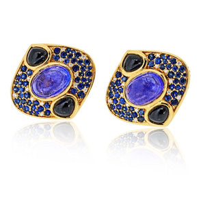 Marina B. Lucilla 18K Yellow Gold Spinel, Tanzanite, Diamond and Sapphires Earrings