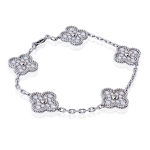 Van Cleef & Arpels Alhambra 18K White Gold Diamond Bracelet