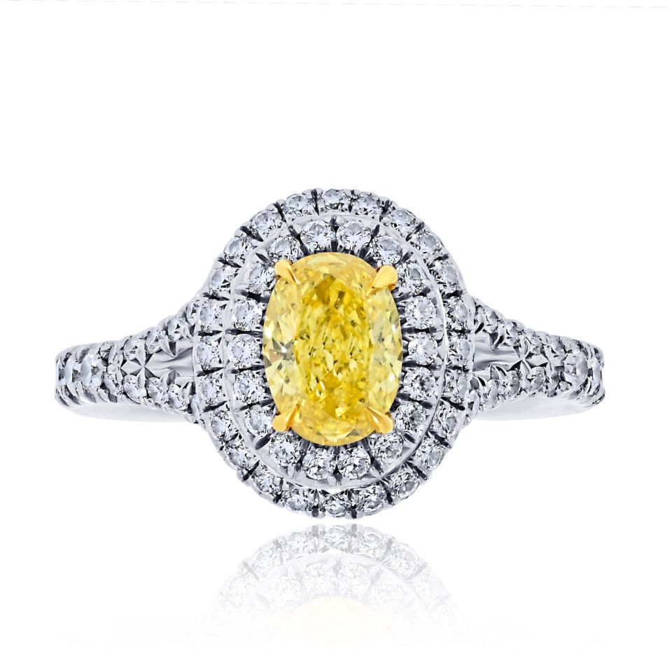 Tiffany & Co. Platinum, 18K Gold Soleste 0.56ct Fancy Vivid Yellow