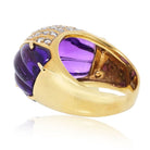 18K Yellow Gold Amethyst And Diamond Ring