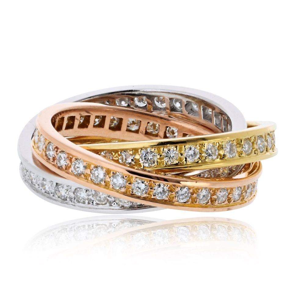 Cartier Trinity 18K Tri Color Tri Color Diamond Ring – The Back Vault