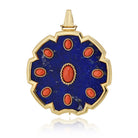 Van Cleef & Arpels 18K Yellow Gold 1970's Lapis And Coral Pendant