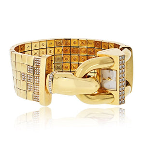 Van Cleef & Arpels Cadenas 18K Yellow Gold Diamond Five Row Ladies Bracelet Watch