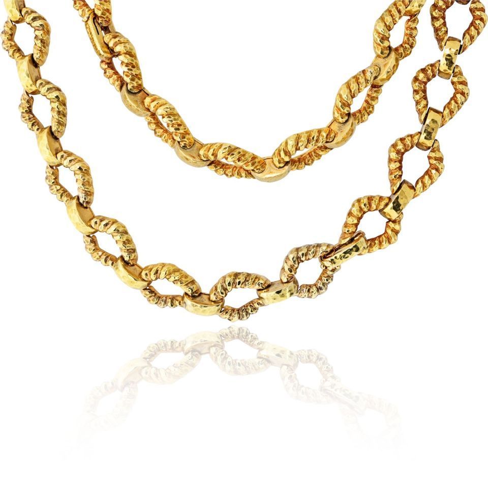 David Webb 18K Yellow Gold 36 Inches Necklace