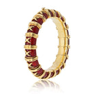 Tiffany & Co. Schlumberger 18K Yellow Gold Vintage Croisillon Red Enamel Bracelet