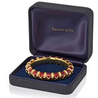 Tiffany & Co. Schlumberger 18K Yellow Gold Vintage Croisillon Red Enamel Bracelet