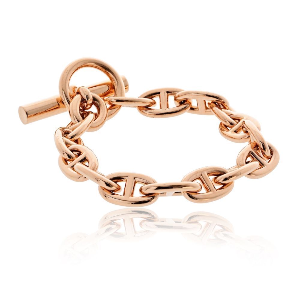 Hermes 18K Rose Gold 15 Medium Link Bracelet – The Back Vault