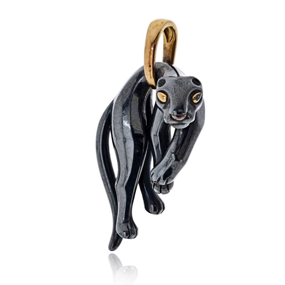 Cartier Panthère Pendant in Sylverium, 18K Yellow Gold, Pendant Only