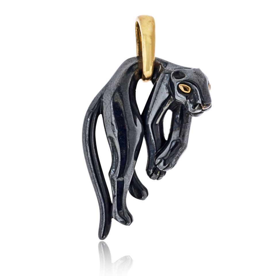 Cartier Panthère Pendant in Sylverium, 18K Yellow Gold, Pendant Only