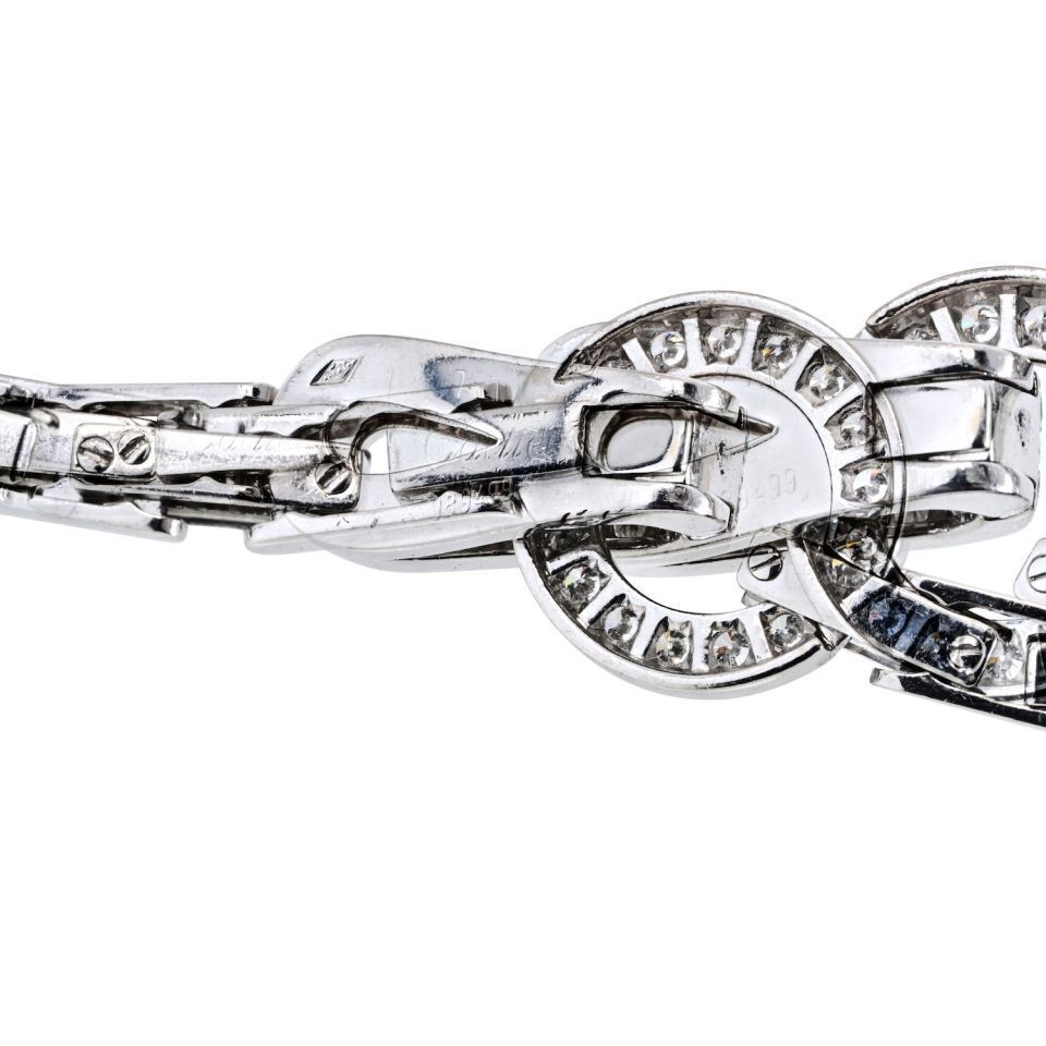 Cartier Agrafe 18K White Gold Link With Diamond Lock Necklace