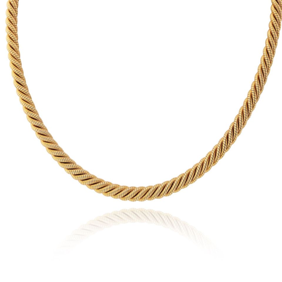 Tiffany & Co. Collar 18K Yellow Gold Twisted Rope Georges L'enfant Necklace