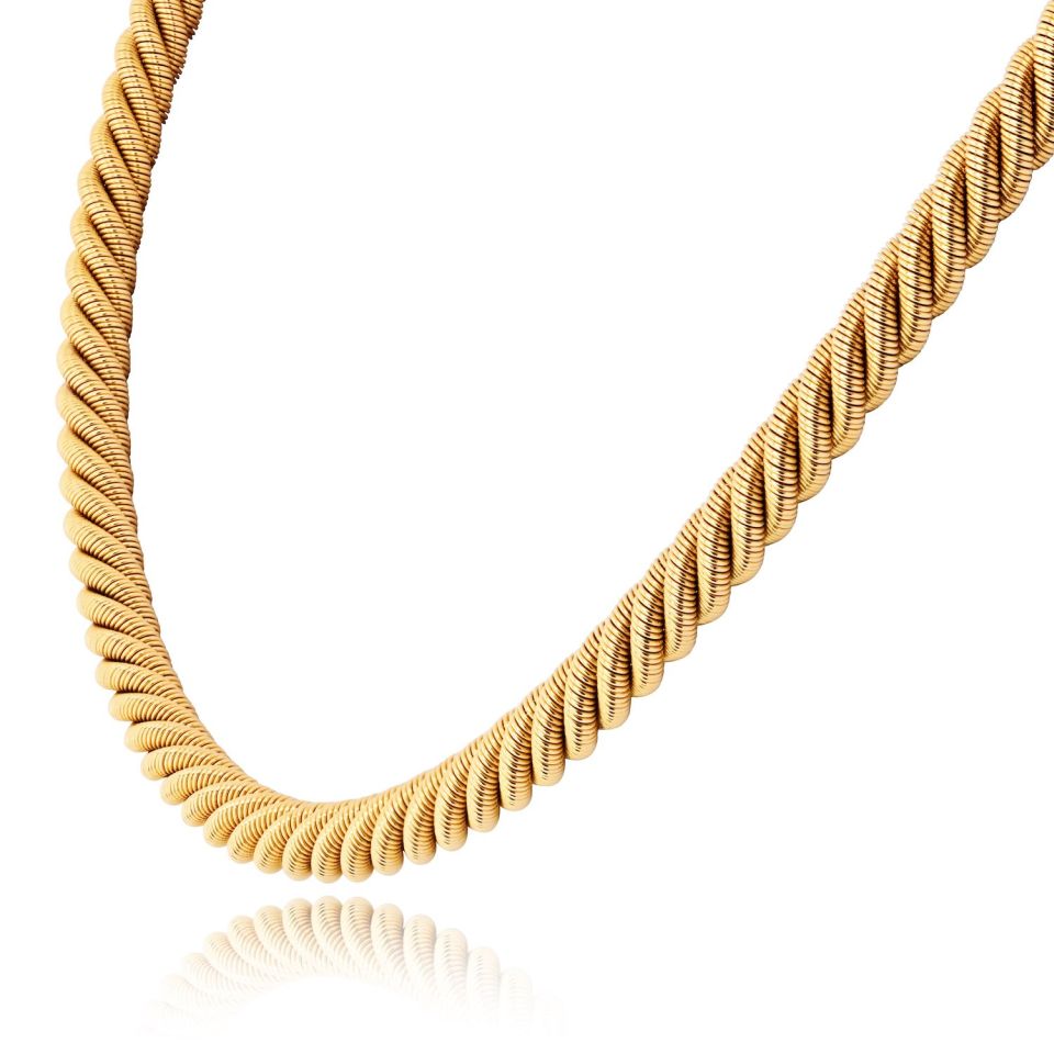 Tiffany & Co. Collar 18K Yellow Gold Twisted Rope Georges L'enfant Necklace