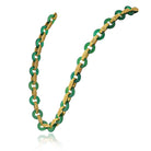 Tiffany & Co. 18K Yellow Gold Chrysoprase Round And Gold Link 26 Inch Necklace