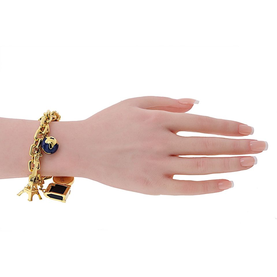 Louis Vuitton 18K Yellow Gold 8 Charm Padlock, Efel Tower, Keys Louis Vuitton 18K Yellow Gold 8 Charm Padlock, Efel Tower, Keys
