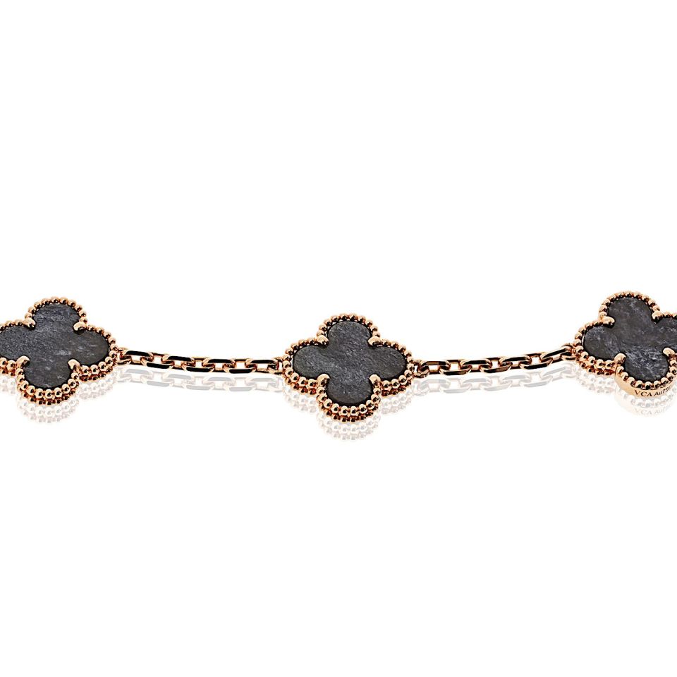 Van Cleef & Arpels Alhambra 18K Rose Gold Five Motif Obsidian