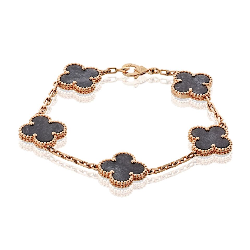 Van Cleef & Arpels Alhambra 18K Rose Gold Five Motif Obsidian