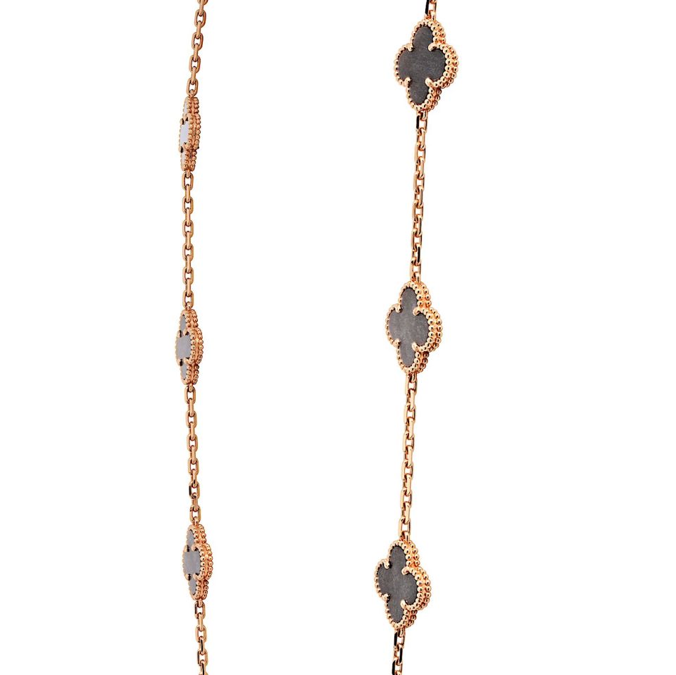 Van Cleef & Arpels Alhambra 18K Rose Gold 20 Motif Obsidian