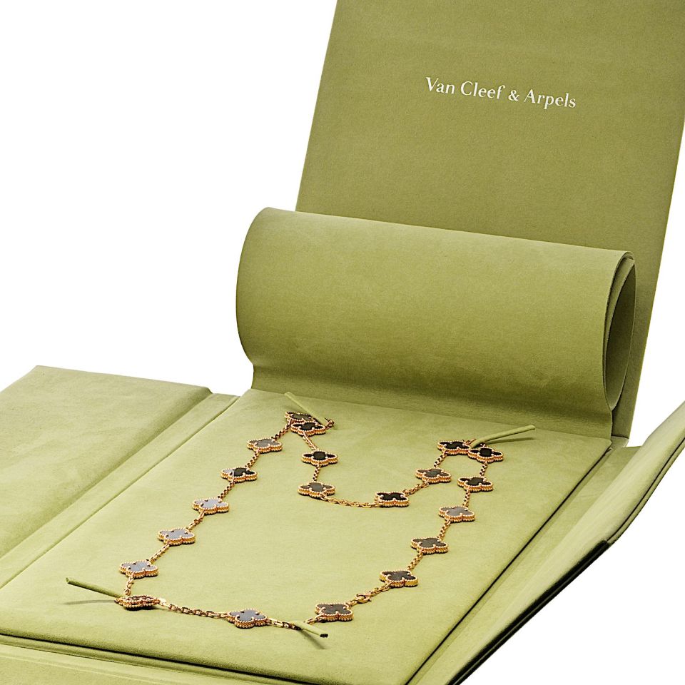 Van Cleef & Arpels Alhambra 18K Rose Gold 20 Motif Obsidian
