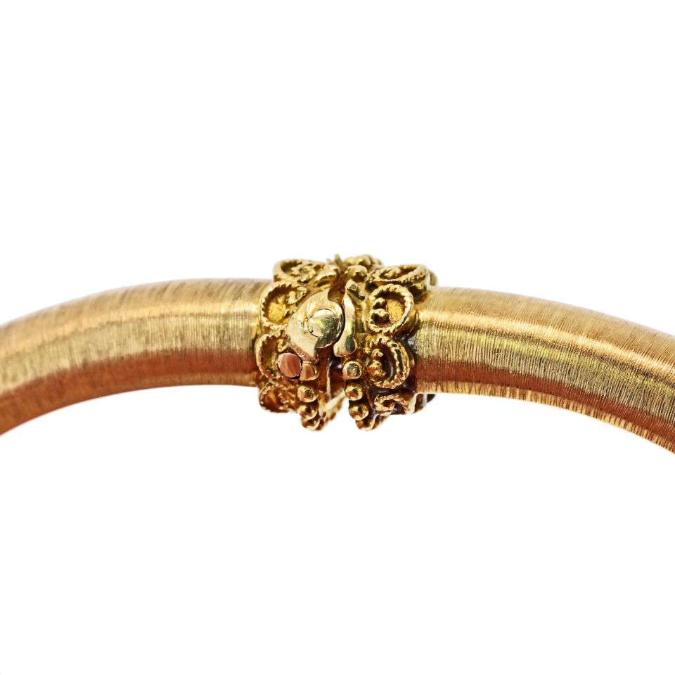 Ilias Lalaounis Vintage 18K Yellow Gold Double Ram Ruby Bracelet