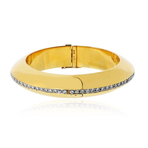 18K Yellow Gold 2.34cttw Diamond Donut Like Bangle Bracelet
